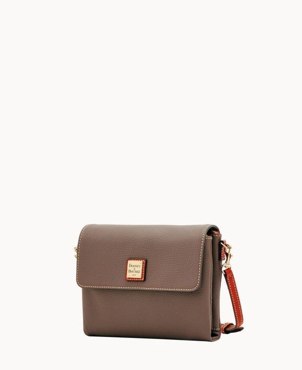 Dooney & Bourke Gray Pebble Grain Crossbody Handbag Purse Italian leather $338 - Picture 2 of 8